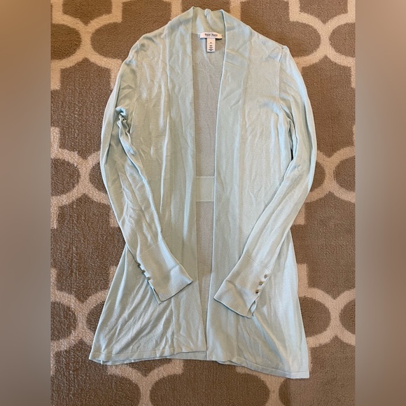 White House Black Market Sweaters - White House Black Market Mint Colored Long Cardigan